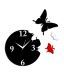 Panache Black Butterfly Wall Clock