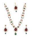 Kriaa Finely Crafted CZ Necklace Set with Maang Tika