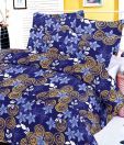 Sleepwell Floral Blue Double Bed Sheet