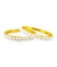 Jpearls White Pearls Two Link Bangles - Set Of 2