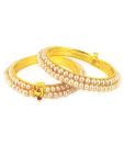 Jpearls Pink Pearls Gorgeous Bangles  - Set Of 2