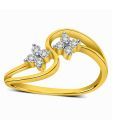 Sanskruti Diamond Flowers Gold Finish Ring