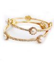 Nisa Pearls Pair of Pearl Adorned Thin Bangles