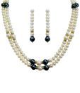 Nisa Pearls Button & Round Pearl Necklace Set