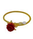 Nisa Pearls Red Coral Floral Bracelet