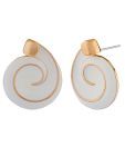 Lazreena White Spiral Pattern Earrings