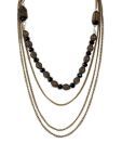 Addons Brown & Black Beaded Multi Strand Necklace