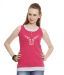 Raves Fuchsia Pink-Grey Embroidered Cotton T-Shirt