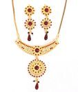 Touchstone AD Golden Radial Necklace Set