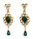 Touchstone Golden & Green Earrings