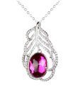 Addons Pink Stone Studded Leaf Shaped Pendant