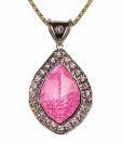 Addons Pink Stone Petal Shape Pendant