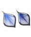 Pllanet Gold Leaf Shaped Thread  Designed  Blue Hanging Earrings