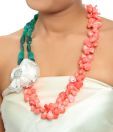 Spyra Floral Pink-Green Neckpiece