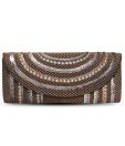 Favola Modest Brown & Golden Sequins Clutch