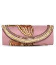 Favola Pink Butterfly Embroided Clutch