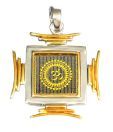 Dijyo Bhagwad Gita & Krishna-Ji Silver Sqaure Yantra Pendant