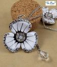 Pari White Pansy Neckpiece