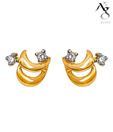 Ag Real Diamond Classic Moon with Diamond Earrings