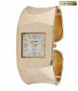 Gossip Hammered Hinge Cuff Gold Watch