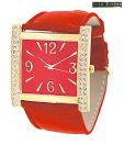 Joan Rivers Red Shimmering Strap Watch