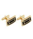 Vendee Fashions Black & Golden Cufflinks