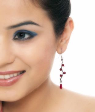 Isabella Red Waterfall Earring Set