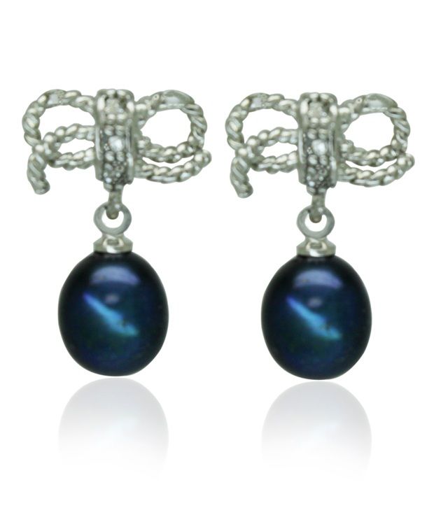 prisha ribbon shape black pearl earrings buy prisha prisha ribbon shape black pearl earrings buy prisha