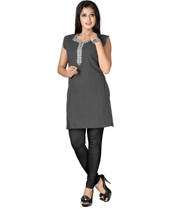 Trivenisarees Black Medium Cotton Kurti available at snapdeal for Rs.270