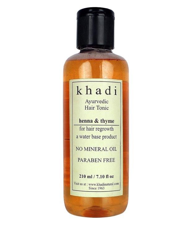 Buy Khadi Ayurvedic Hair Regrowth Tonic - Henna & Thyme (Paraben Free)  210Ml With Free Handmade Neem Tulsi Herbal Soap on Snapdeal 