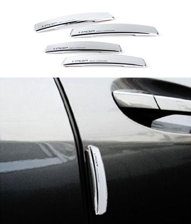 I-POP - Silver Car Door Scratch Guard Protector (Pack of 4)