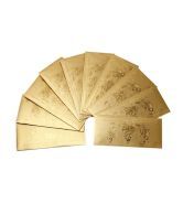 Guru Gold Set Of Ten 24kt Gold Foil Ganesh Lakshmi Saraswati Design Envelope