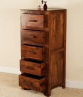 LifeEstyle - Handcrafted Sheesham Wood Chest Of 5 Drawers