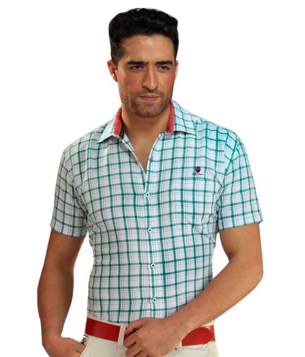Twills Campus Green Checks Shirt