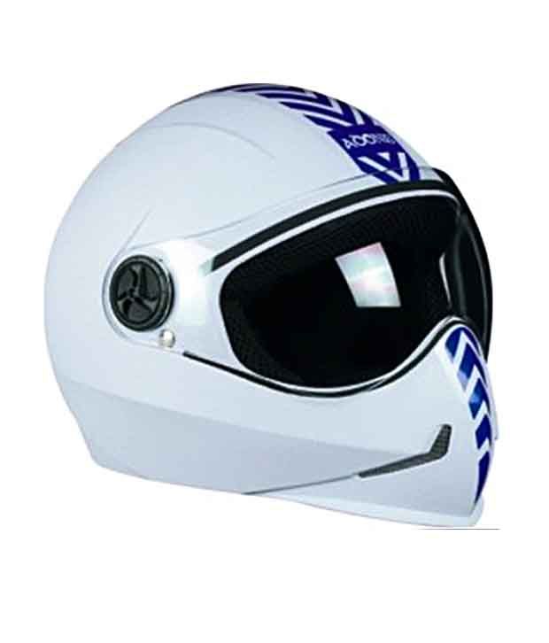 Steelbird - Full Face Helmet - Adonis (Solid N.White With Blue) available at snapdeal for Rs.846