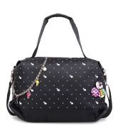 EI OIWAS Korean Version Of The Lovely Ladies Wave Point Shoulder Travel Luggage Mobile Messenger Bag - Black