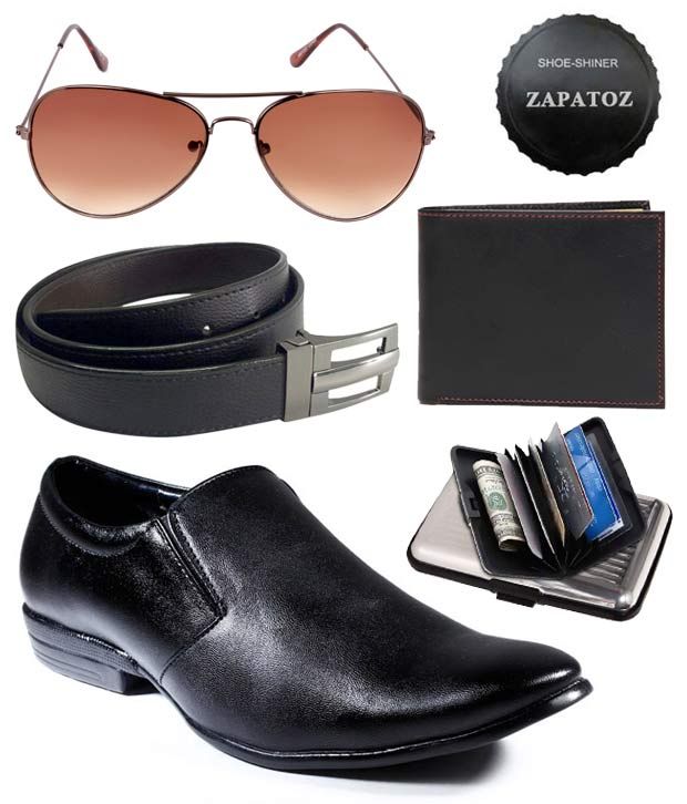 Zapatoz Black Formal Slip-on ShoesMega Combo