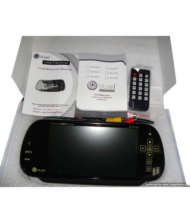 Bluei - Car Lcd Tft Usb Mp3 Mp4 Mp5 Player Rear View Mirror Monitor available at snapdeal for Rs.4723