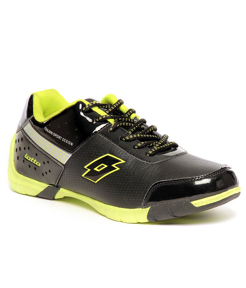 Lotto Luxor Black \u0026 Green Sports Shoes 