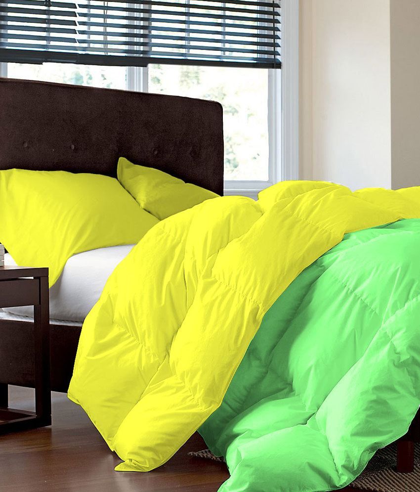 MYCK Bright Green And Yellow Single Bed Comforter
