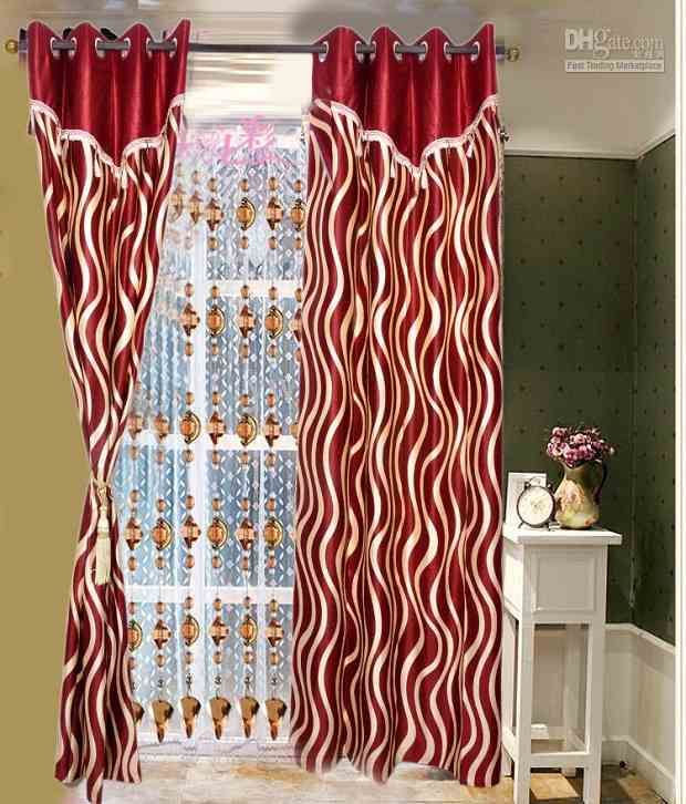 37 Off On Homefab India Set Of 2 Designer Waves Maroon Curtains 9