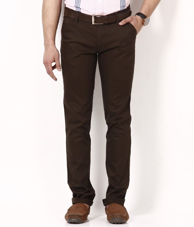 dark brown chinos matching shirt