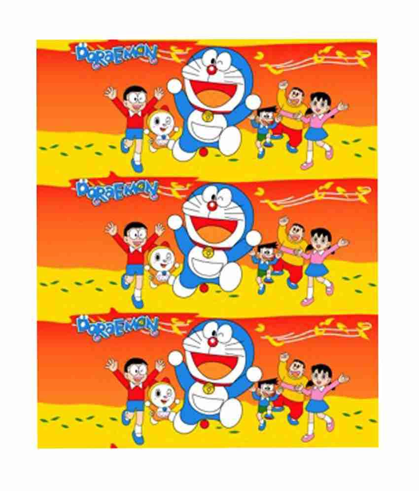 Cartoon Prints Doraemon Double Bed Sheet With 2 Pillow Covers-220 TC
