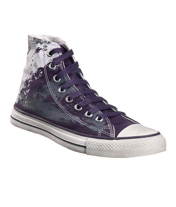 Converse Purple Abstract Unisex High Ankle Sneakers Price in India- Buy Converse Purple Abstract 