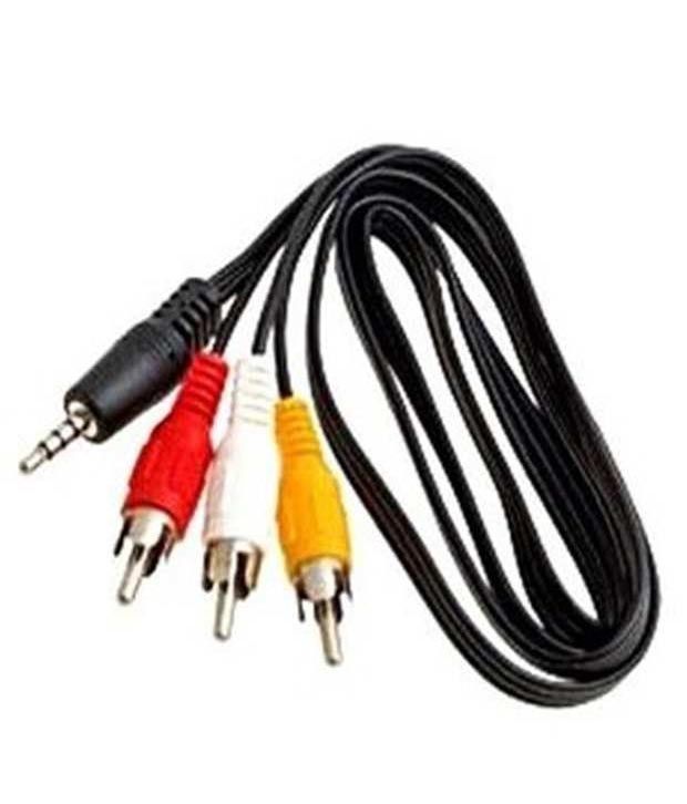 3.5mm Stereo To 3 Rca Av Cable Audio Video 4 camcorder available at snapdeal for Rs.197