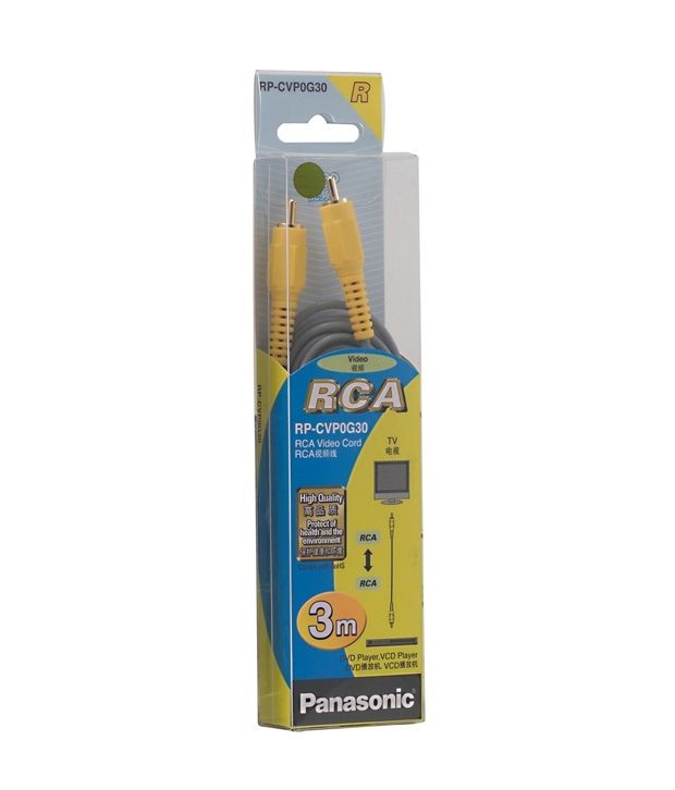 Panasonic RCA Video Cable 1xRCA to 1xRCA 3m RP-CVP0G30GK available at snapdeal for Rs.236