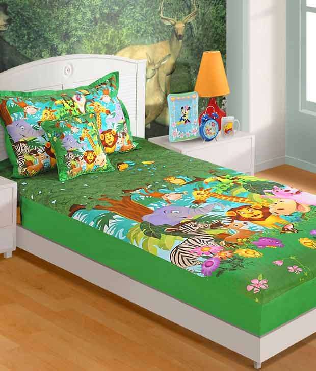 24% OFF on Swayam Single Digital Print Kids Bed sheet with