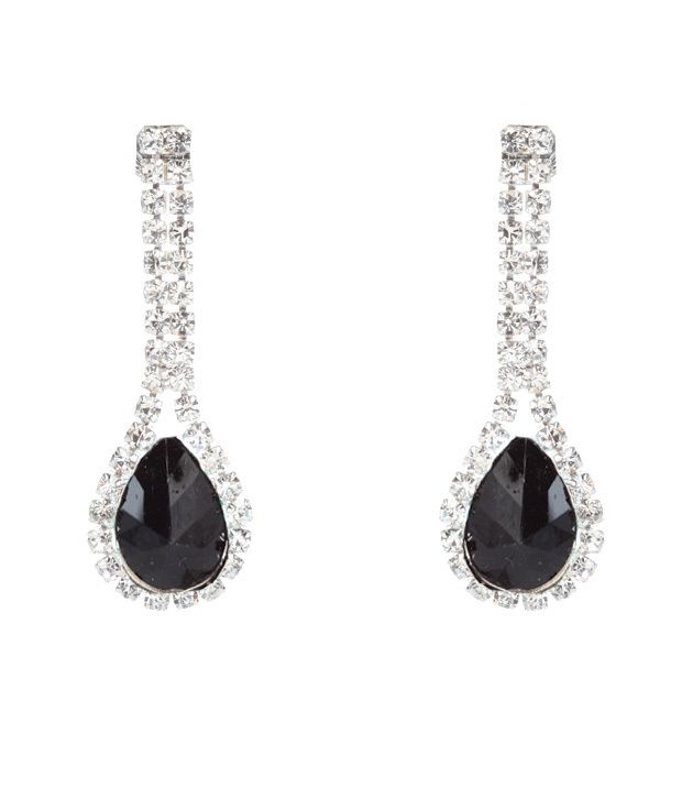 Adhira Black Stone Diamond Earrings