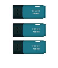 Toshiba Hayabusa 8GB Pen Drive (Light Blue) Pack of 3