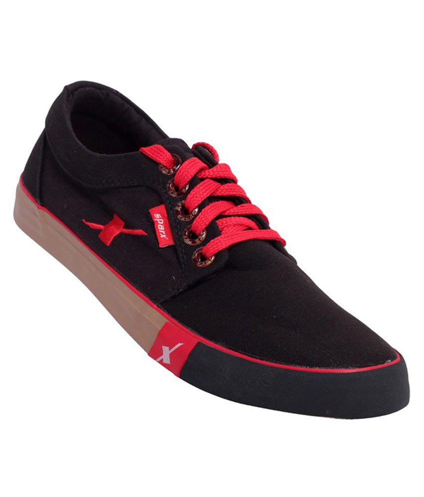 sparx red black shoes